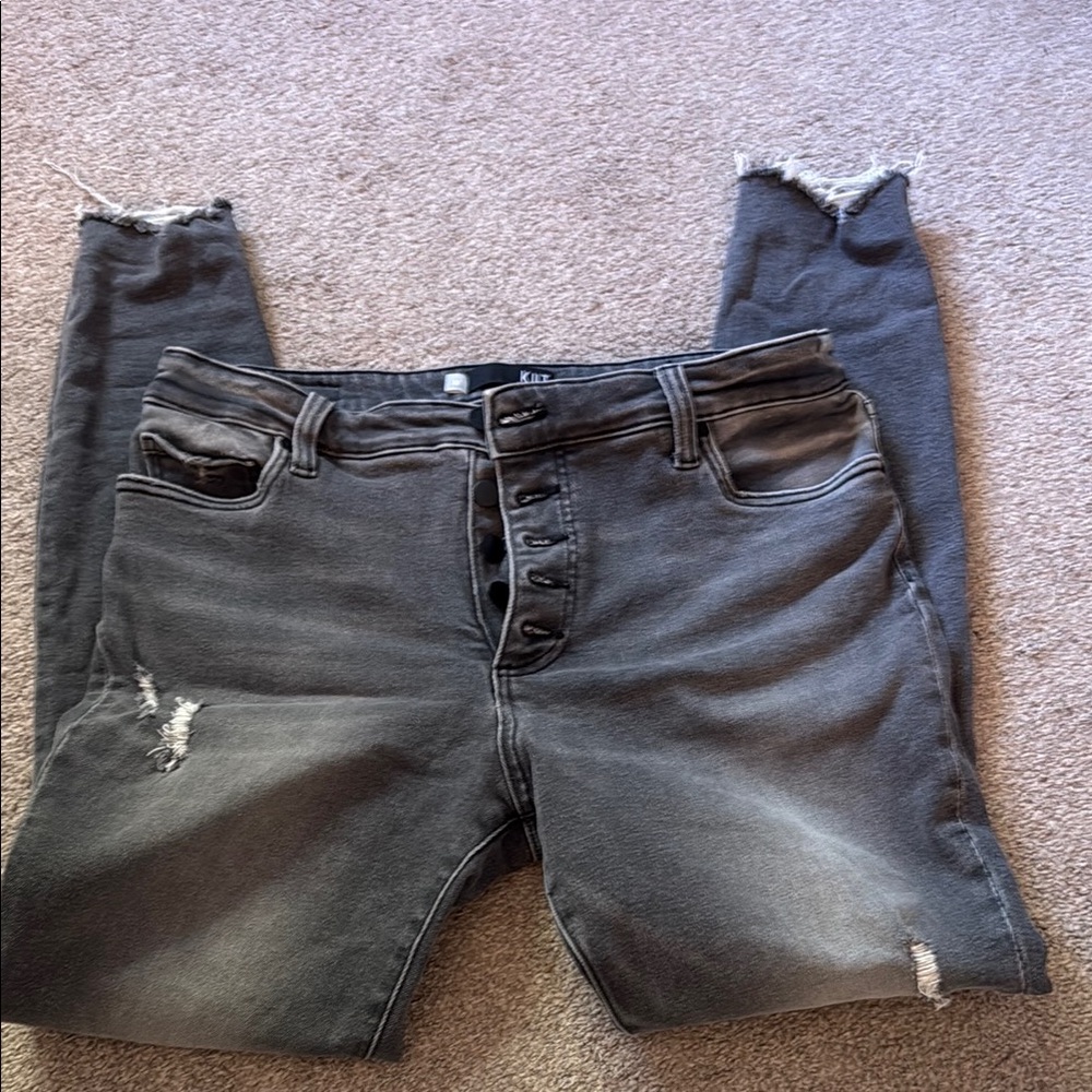 Kut from the Kloth size 12 Gray Distressed Women's Jeans